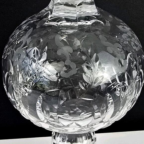 10" Etched Cut Crystal Christmas Tree Topper Vintage Rogaska Gallia - Picture 3 of 7